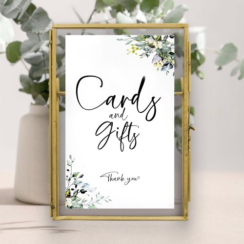 Greenery Bridal Shower Cards and Gifts Sign
