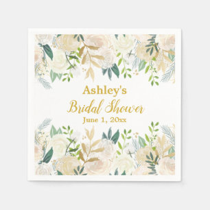 Greenery Bridal Shower Chic Gold Engagement Party Napkins