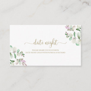 Greenery Bridal Shower Date Night Jar Cards