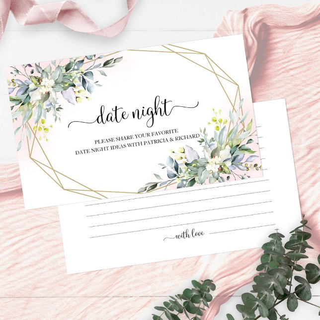Greenery Bridal Shower Date Night Jar Cards (Creator Uploaded)