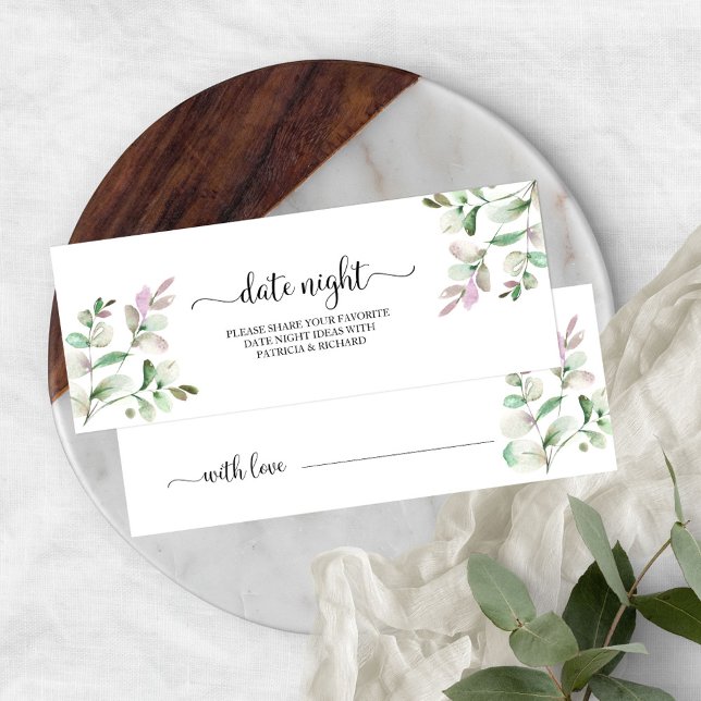 Greenery Bridal Shower Date Night Jar Cards (Creator Uploaded)