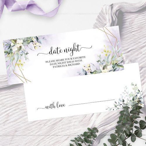 Greenery Bridal Shower Date Night Jar Cards