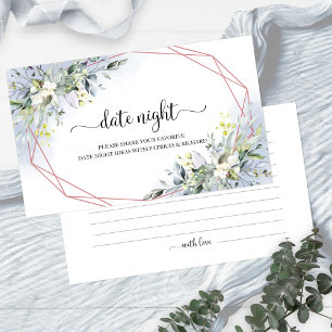Greenery Bridal Shower Date Night Jar Cards