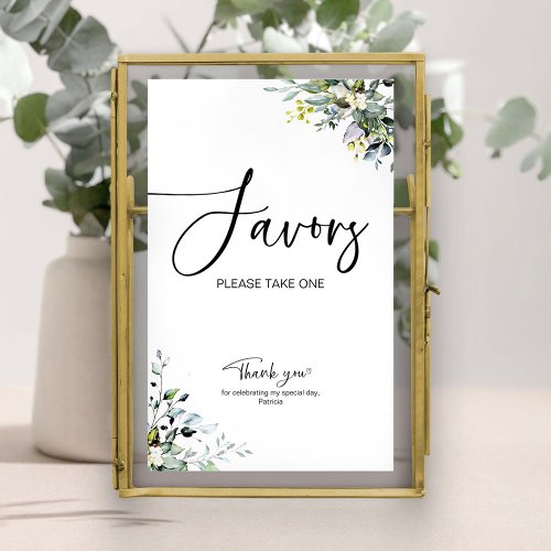 Greenery Bridal Shower Favors Sign