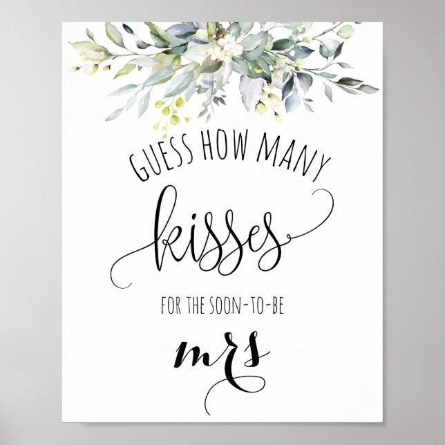 Greenery Bridal Shower Game Poster (Front)