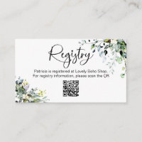 Greenery Bridal Shower Gift Registry QR Insert