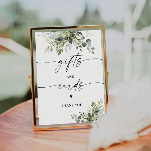 Greenery Bridal Shower Gifts and Cards Sign