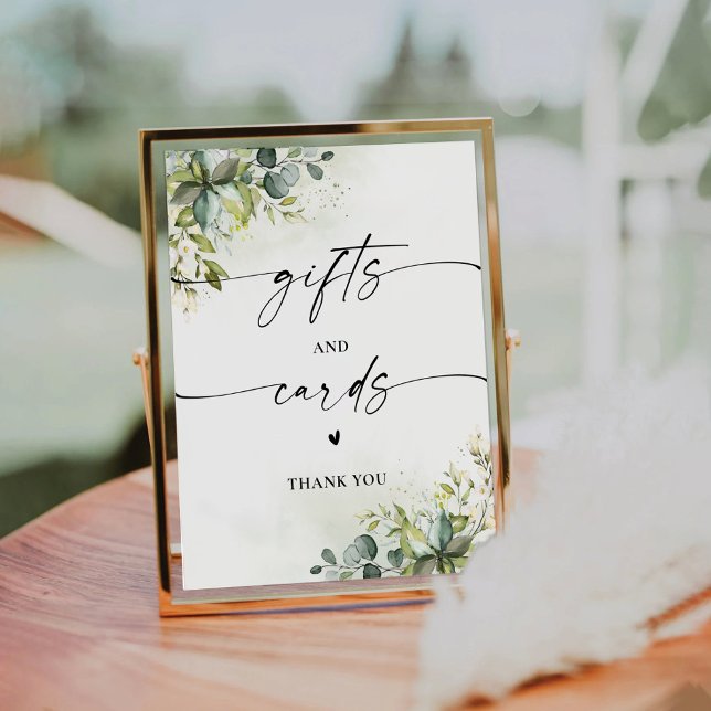 Greenery Bridal Shower Gifts and Cards Sign (Creator Uploaded)