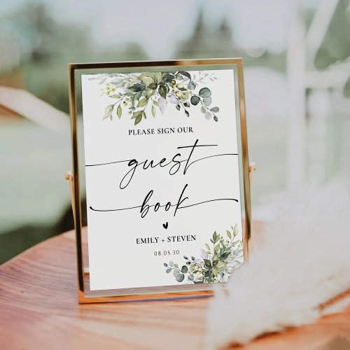 Greenery Bridal Shower Guest Book Sign