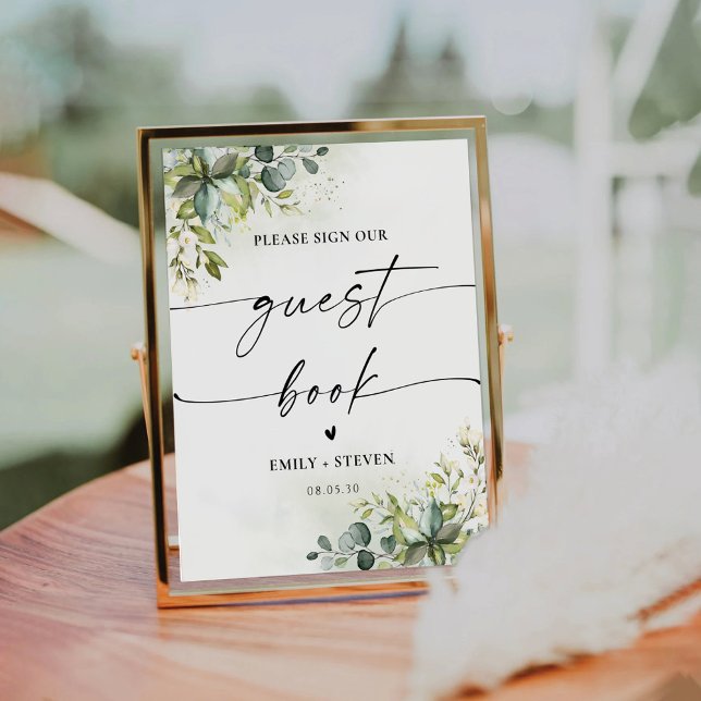 Greenery Bridal Shower Guest Book Sign (Creator Uploaded)