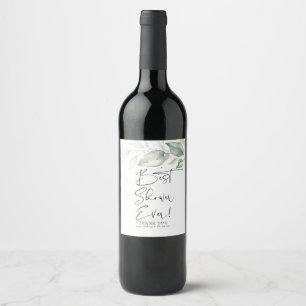 Greenery Bridal Shower Hostess Thank You Gift Wine Label
