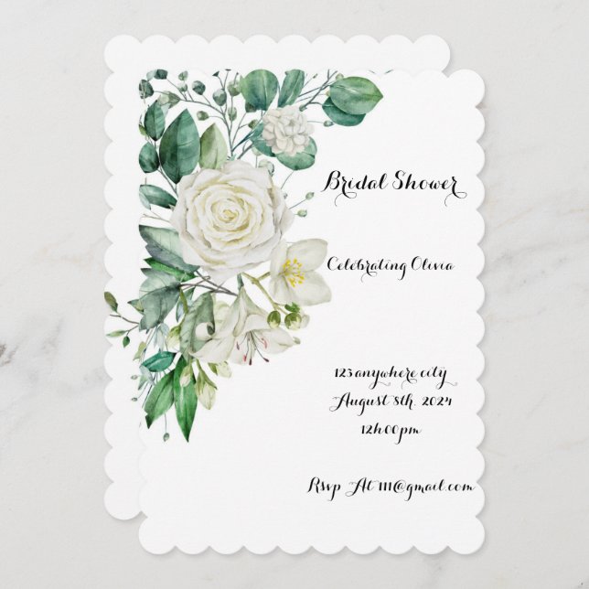 GREENERY BRIDAL SHOWER INVITATION (Front/Back)