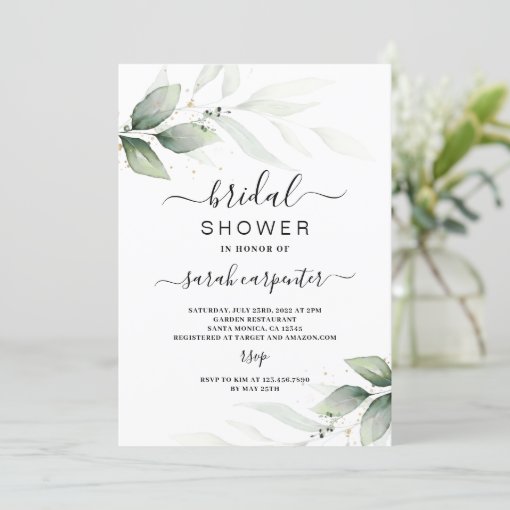 Greenery Bridal Shower invitation | Zazzle