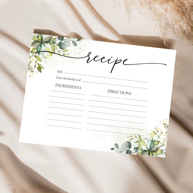 Greenery Bridal Shower Large Recipe Card (Creator Uploaded)