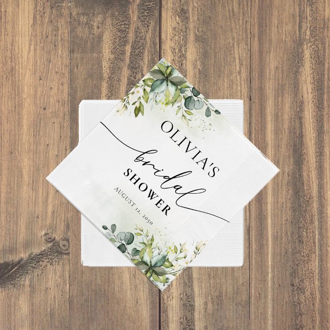Greenery Bridal Shower Napkin (Creator Uploaded)