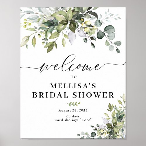 Greenery Bridal Shower Poster