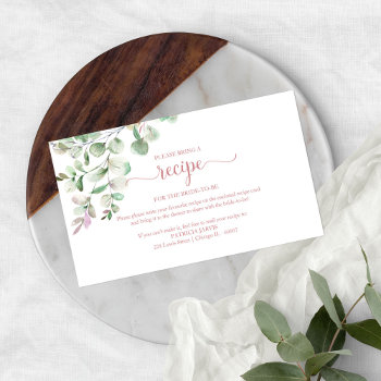 Greenery Bridal Shower Recipe Request  Enclosure C by StampsbyMargherita at Zazzle