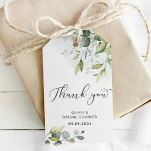 Greenery bridal shower thank you tag