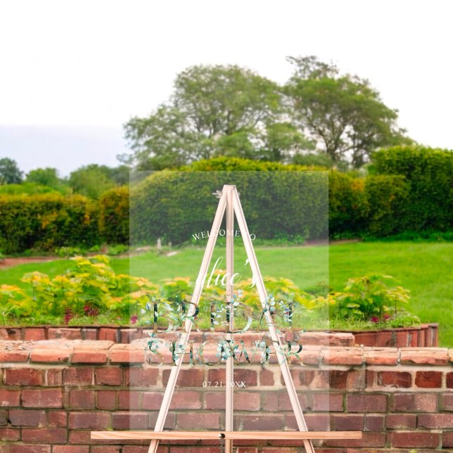 Greenery Bridal Shower Welcome Acrylic Sign (Creator Uploaded)