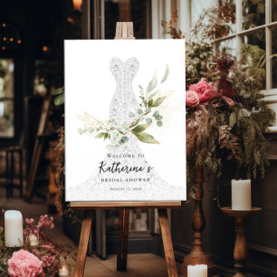 Greenery bridal shower welcome poster