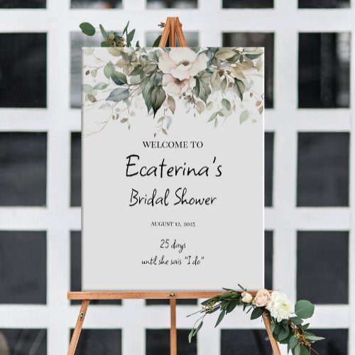 Greenery bridal shower welcome sign