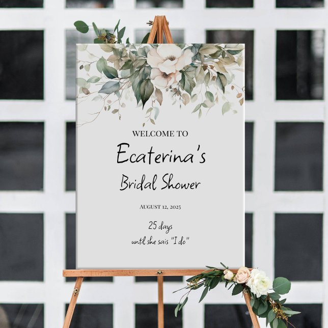 Greenery bridal shower welcome sign (Creator Uploaded)