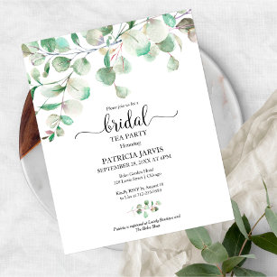 Greenery  Bridal Tea Party Budget Invitation