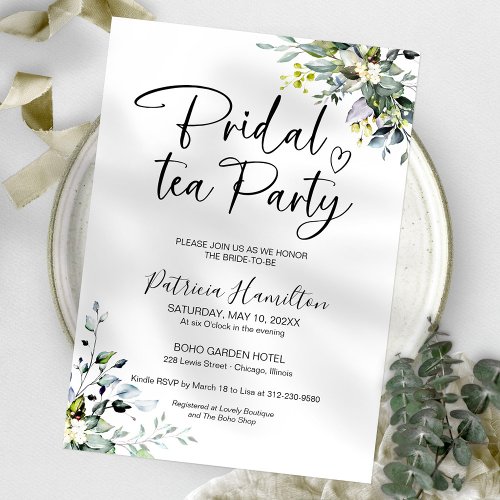 Greenery Bridal Tea Party Invitation