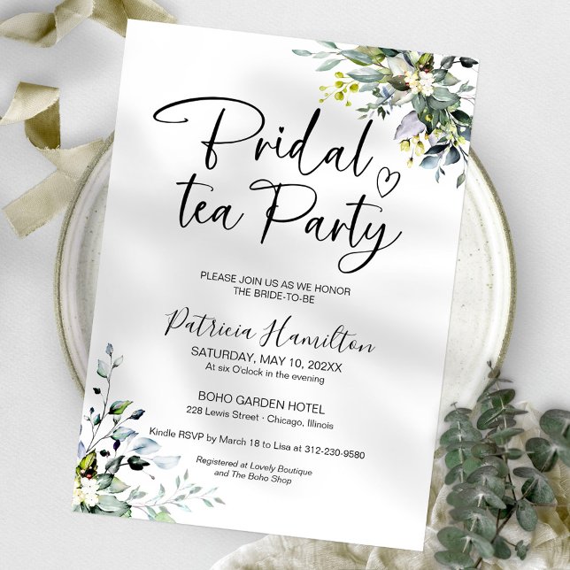 Greenery Bridal Tea Party Invitation (Creator Uploaded)