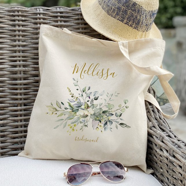 Greenery Bridesmaid Wedding Tote Bag (Creator Uploaded)