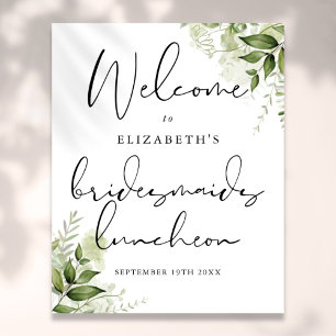 Greenery Bridesmaids Luncheon Welcome Sign