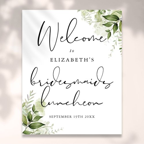 Greenery Bridesmaids Luncheon Welcome Sign