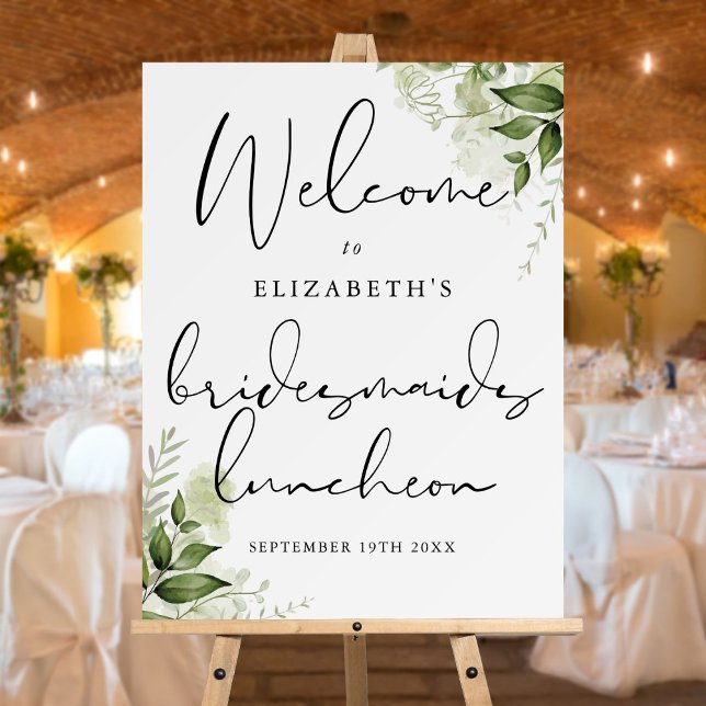 Greenery Bridesmaids Luncheon Welcome Sign (Greenery Bridesmaids Luncheon Welcome Sign)