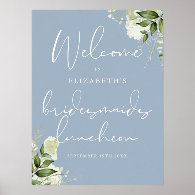 Greenery Bridesmaids Luncheon Welcome Sign (Front)