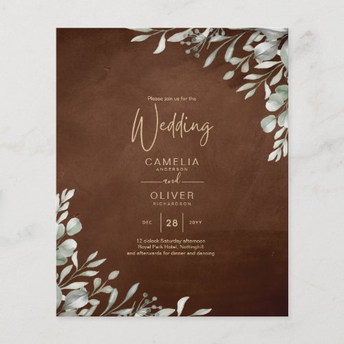 Greenery Brown Wedding Fall Winter Flyer