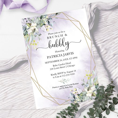 Greenery Brunch And Bubbly Bridal Shower Invitatio Invitation