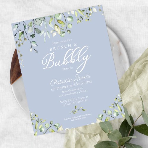 Greenery Brunch And Bubbly Budget Invitations