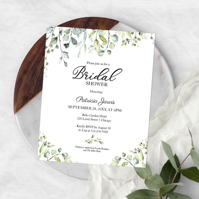 Greenery Budget Bridal Shower Invitations (Creator Uploaded)