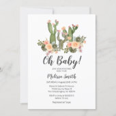 Greenery Cactus boy baby shower invitation (Front)