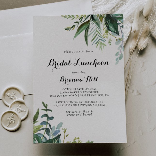 Greenery Calligraphy Bridal Luncheon Bridal Shower Invitation (Creator Uploaded)
