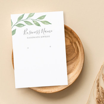 Greenery Calligraphy Earring Jewelry Display Business Card by printcreekstudio at Zazzle
