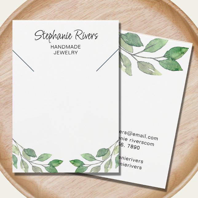 Greenery Calligraphy Necklace Jewelry Display Card (Creator Uploaded)