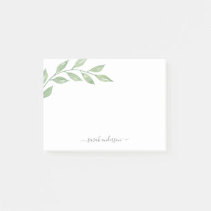 Greenery Calligraphy Personalized Post-it Notes