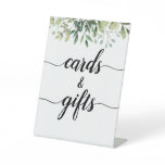 Greenery Calligraphy Wedding Cards and Gifts Pedestal Sign Greenery Calligraphy Wedding Cards and Gifts Pedestal Sign