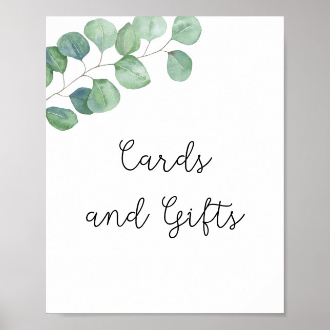 Greenery - cards and gifts baby shower poster (Front)