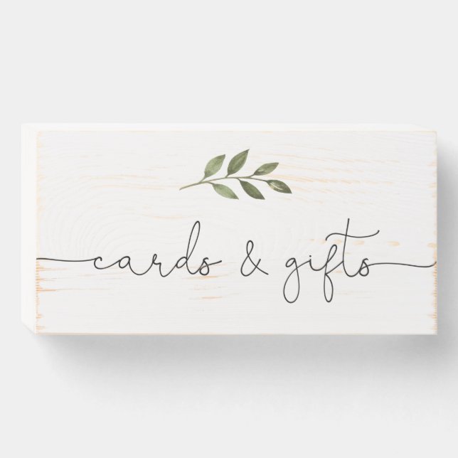 Greenery Cards and Gifts Wedding sign (Front Horizontal)