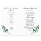 Greenery Celebration of Life Funeral Program