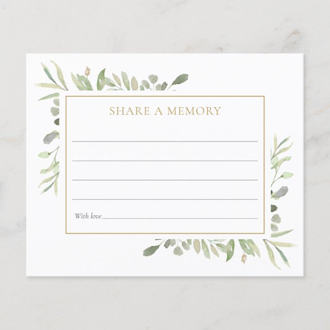 Greenery Celebration of Life Share A Memory (Front)