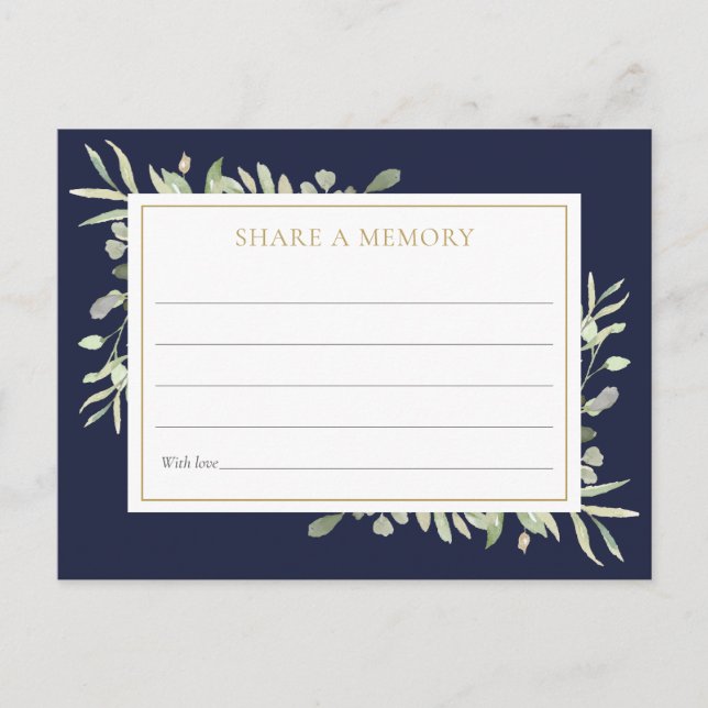 Greenery Celebration of Life Share A Memory Card (Front)