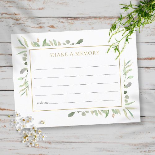 Greenery Celebration of Life Share A Memory Card
